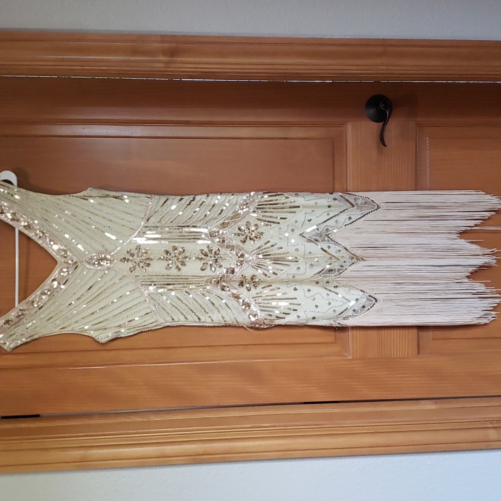 Women's Flapper Style sequined and fringe dress